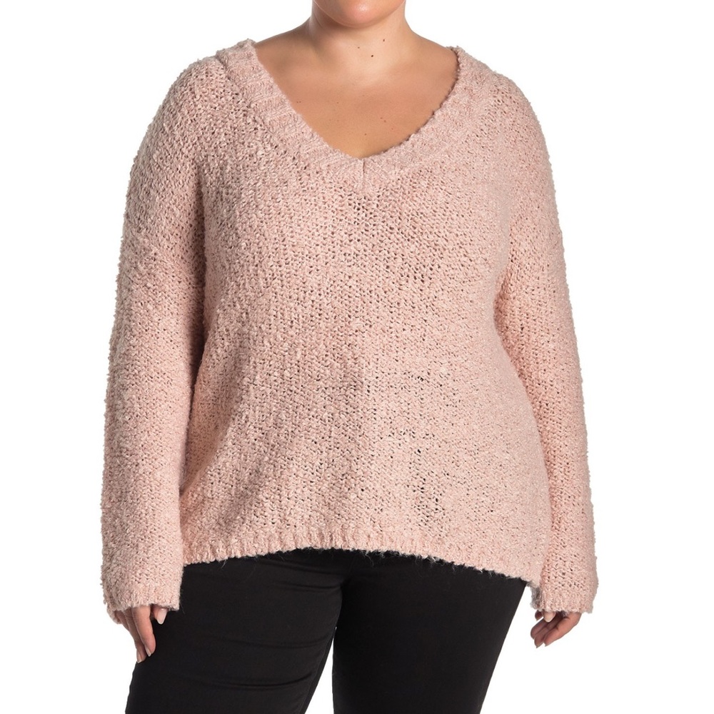 Susina Boucle Knit V-Neck Sweater 2X - Picture 1 of 9